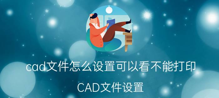 cad文件怎么设置可以看不能打印 CAD文件设置